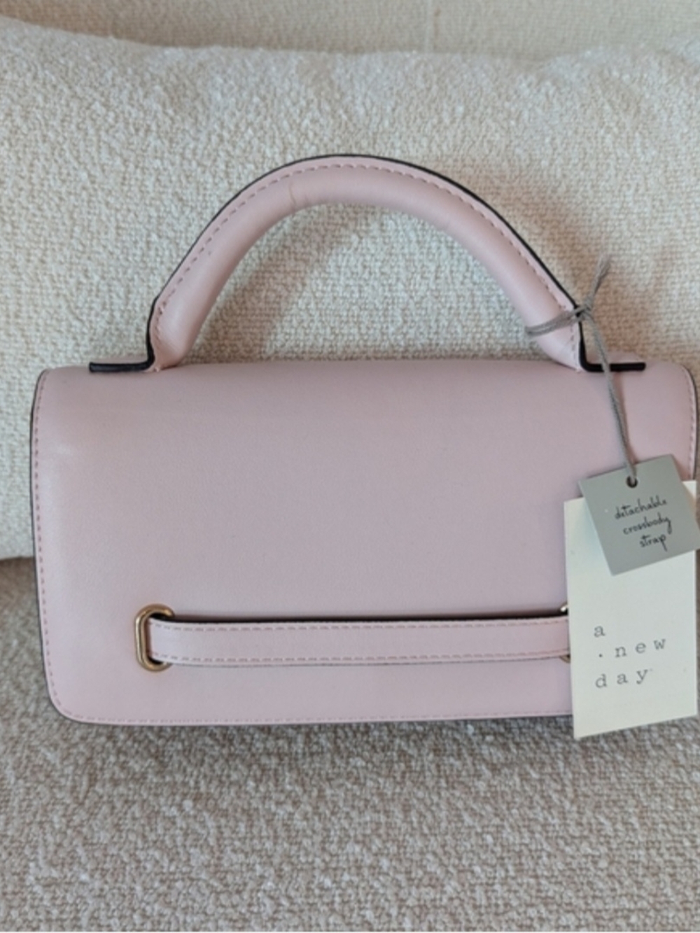 Light Blush Pink Small Handle Shoulder Bag